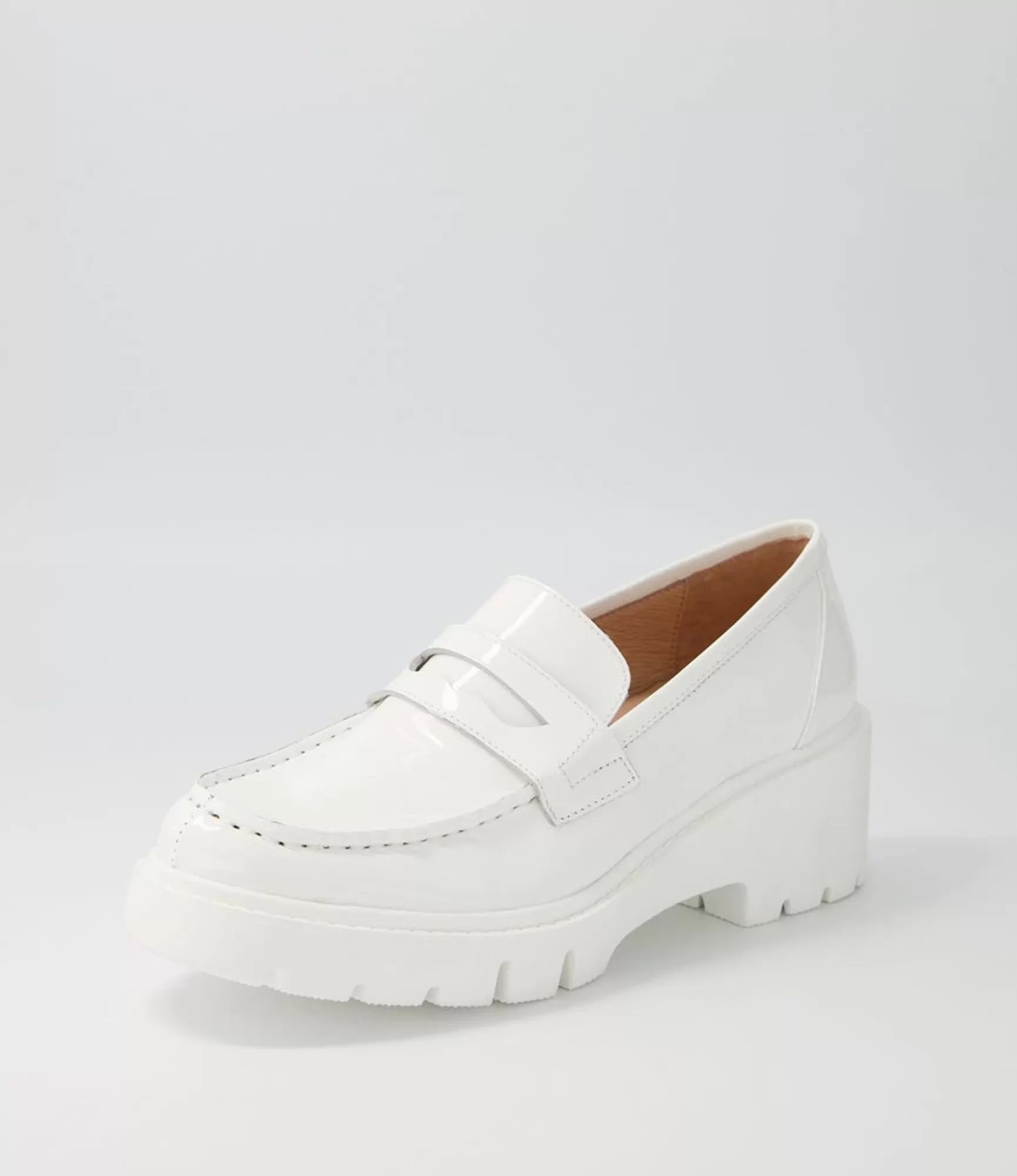 Best Midas Shoes Xana White Patent Leather Heels