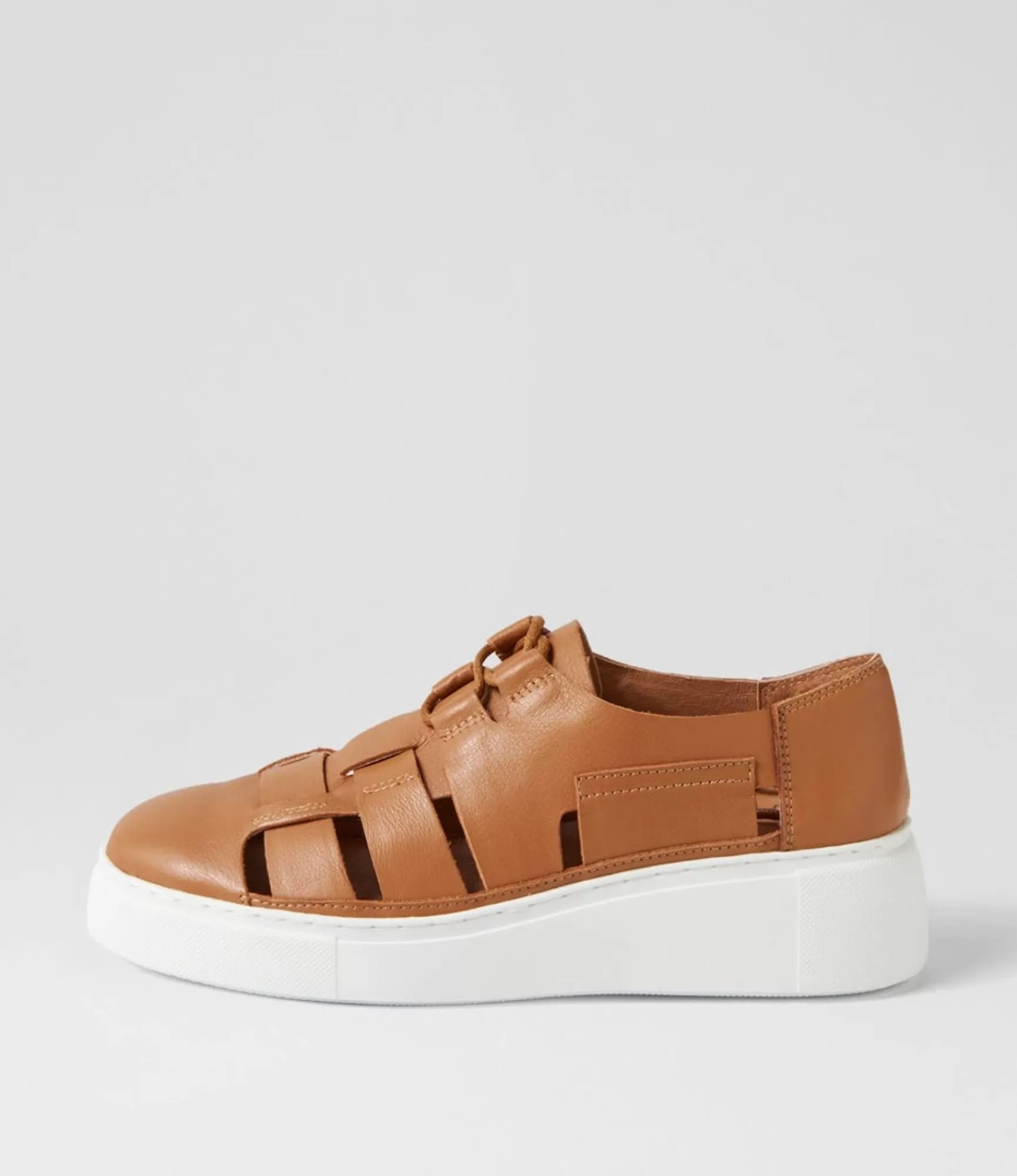 Online Midas Shoes Yaos Dark Tan White Leather Sneakers