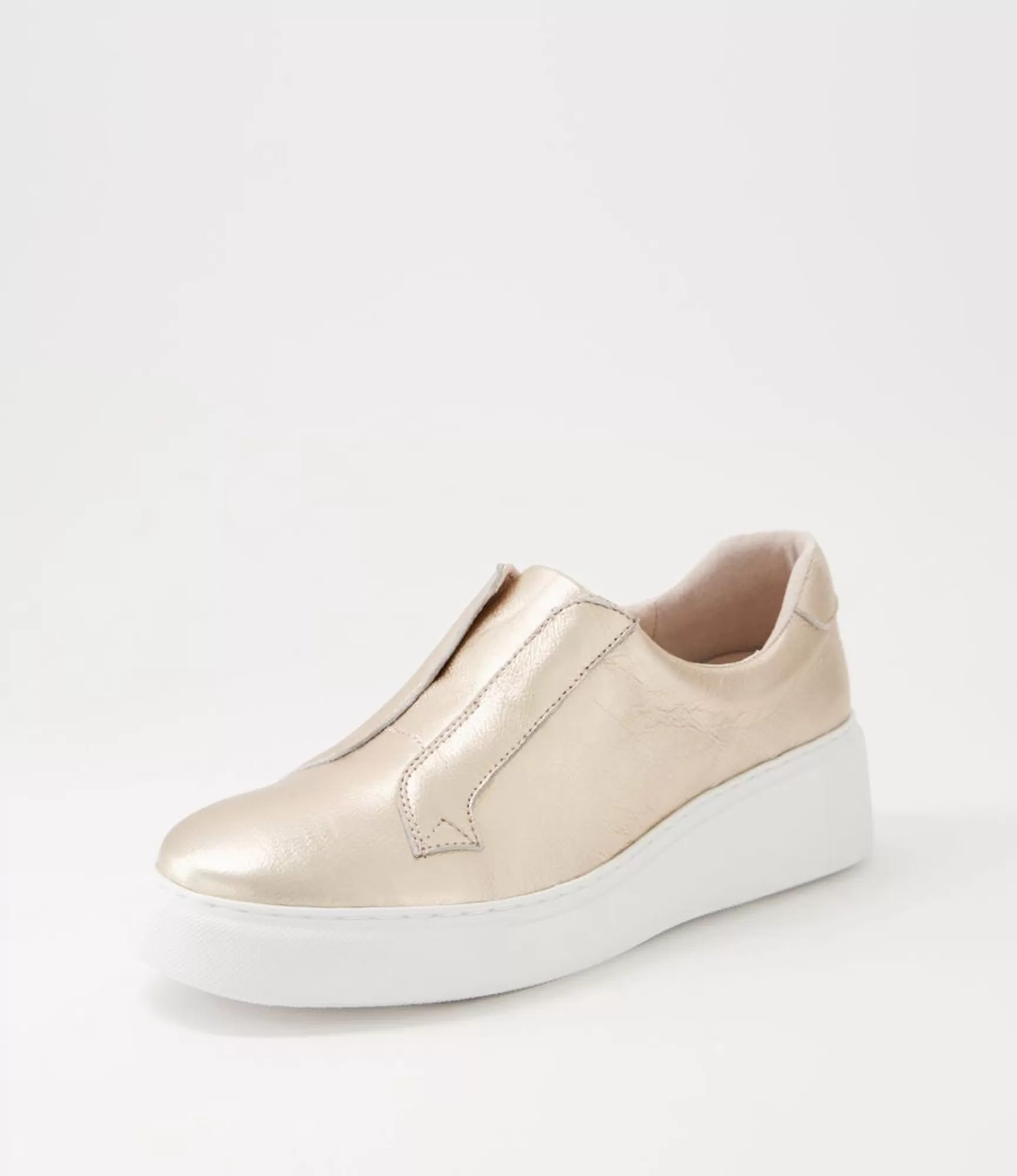 Fashion Midas Shoes Yeera Champagne White Leather Sneakers