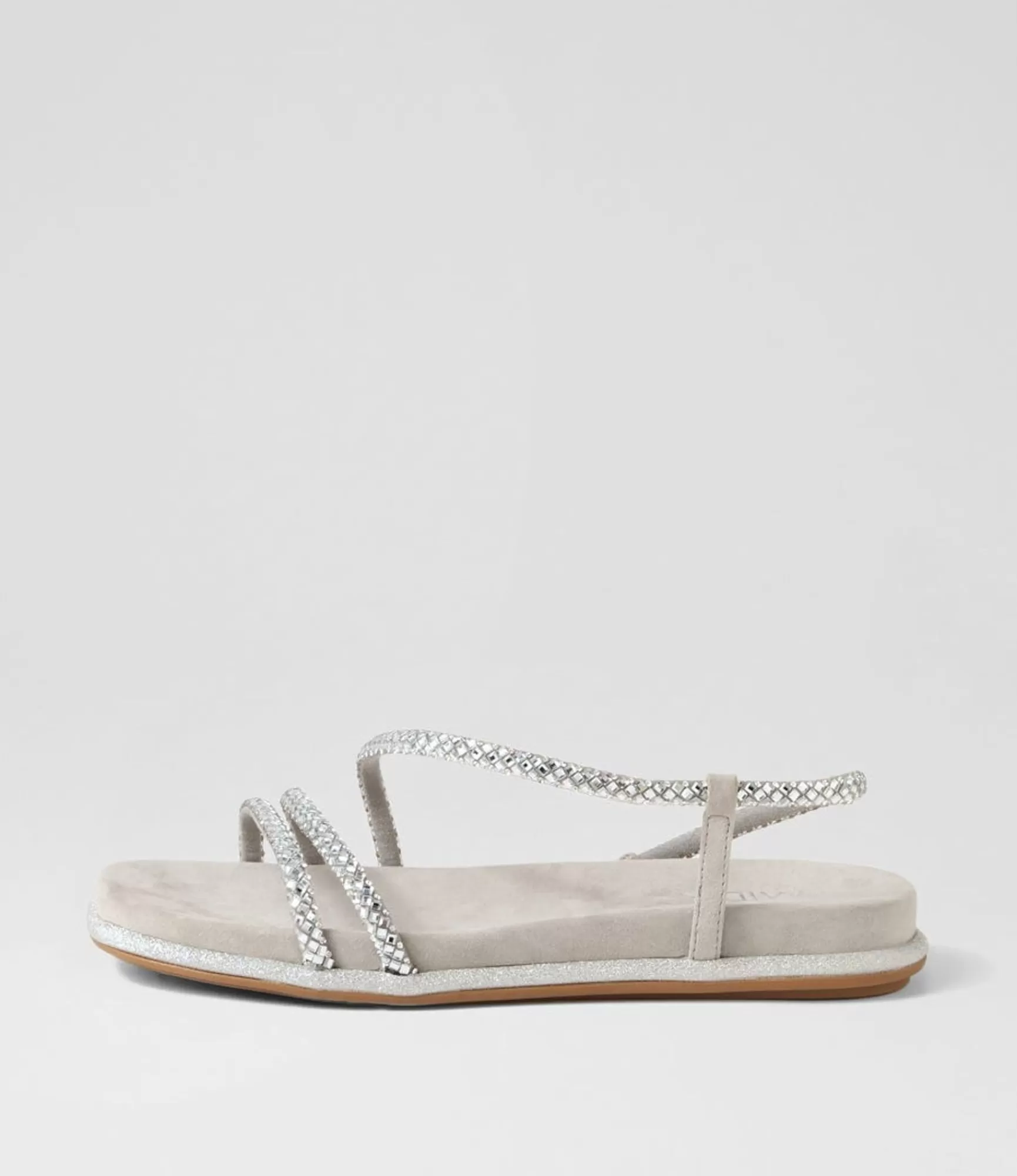 Online Midas Shoes Yepper Silver Suede Jewels Sandals