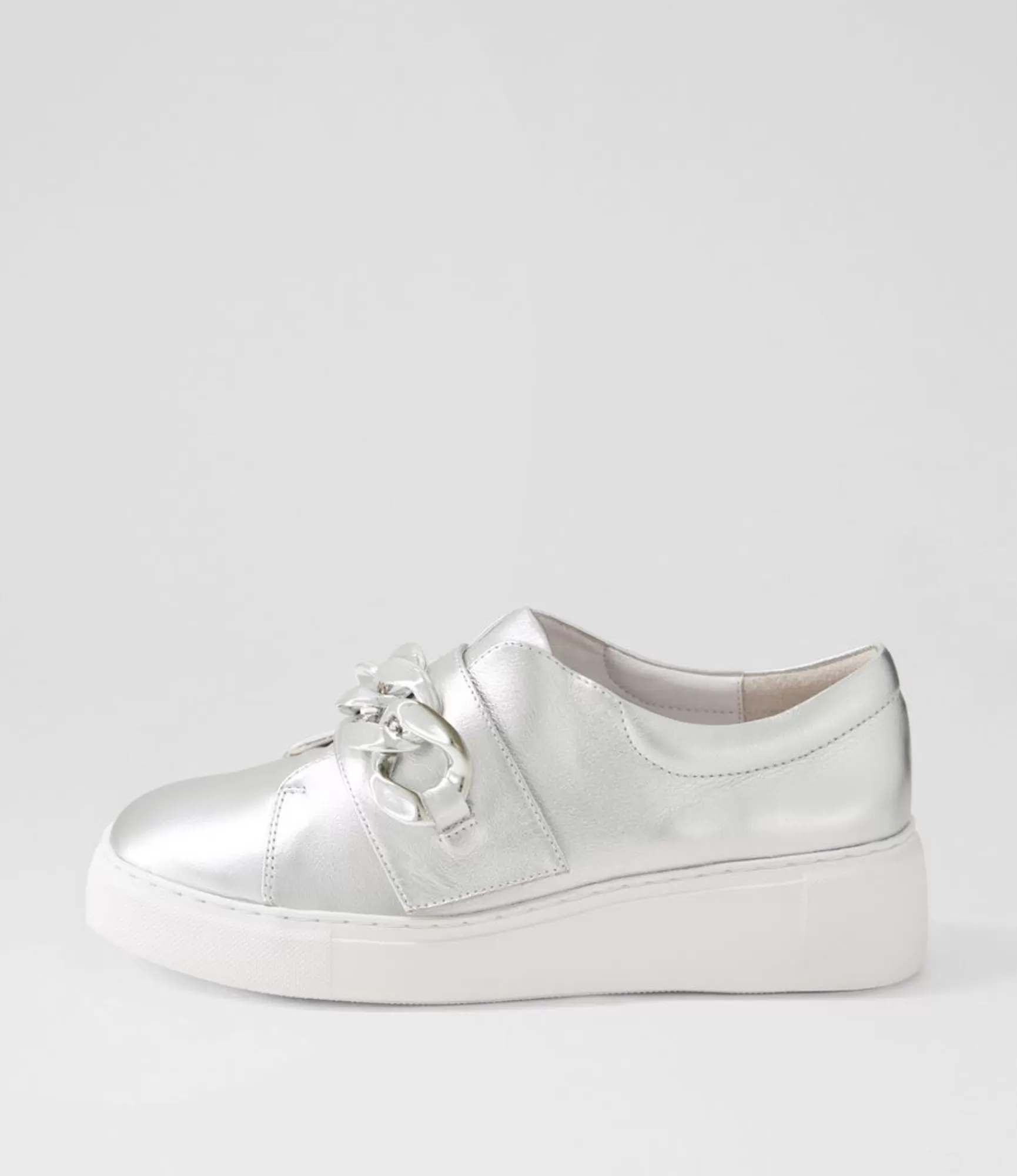 Best Sale Midas Shoes Yessa Silver White Leather Sneakers