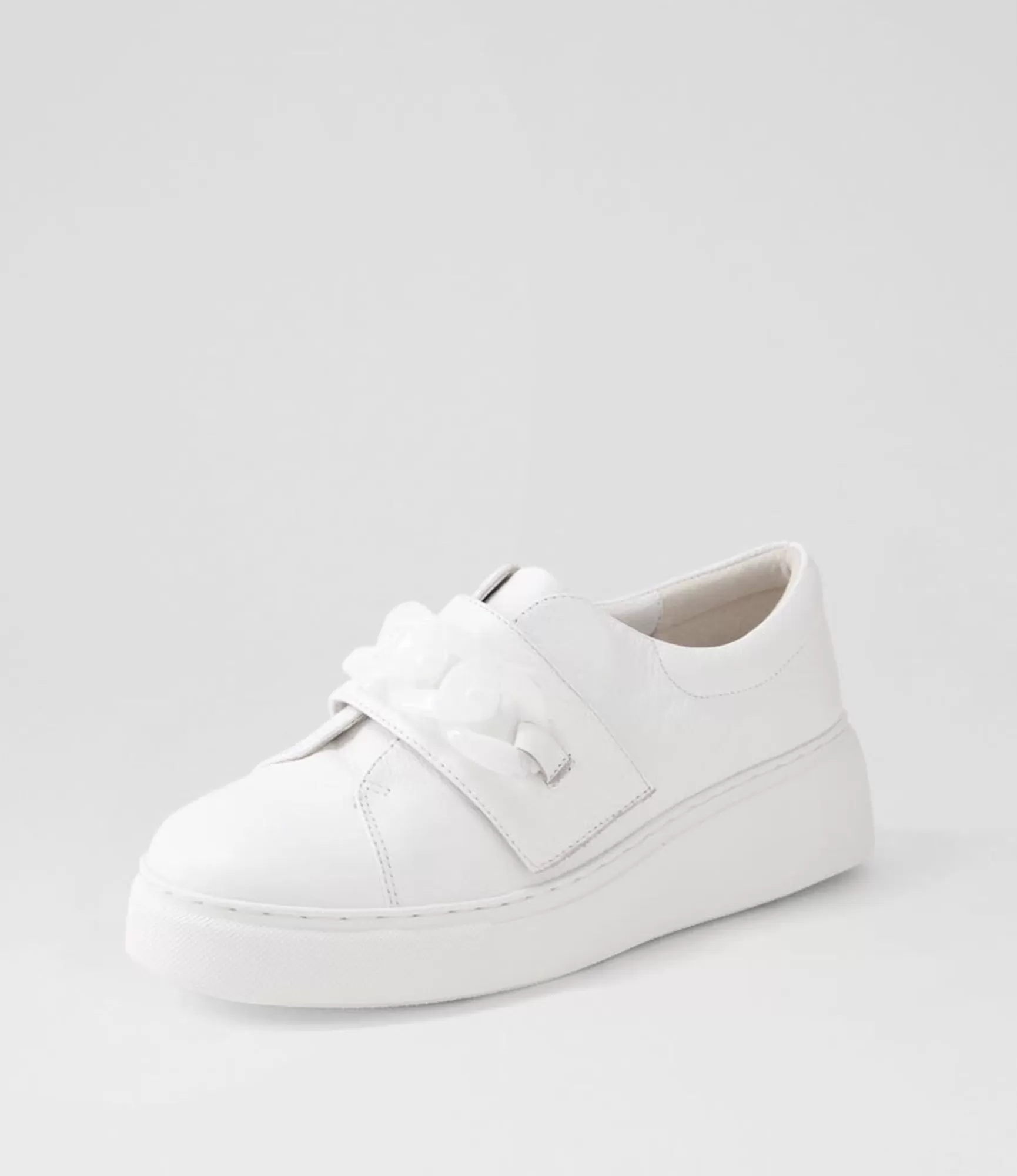 Shop Midas Shoes Yessa White Leather Sneakers