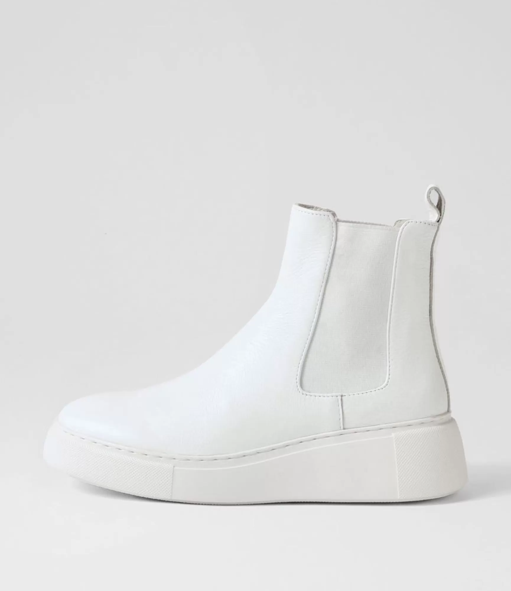 Clearance Midas Shoes Yistin White Leather Chelsea Boots