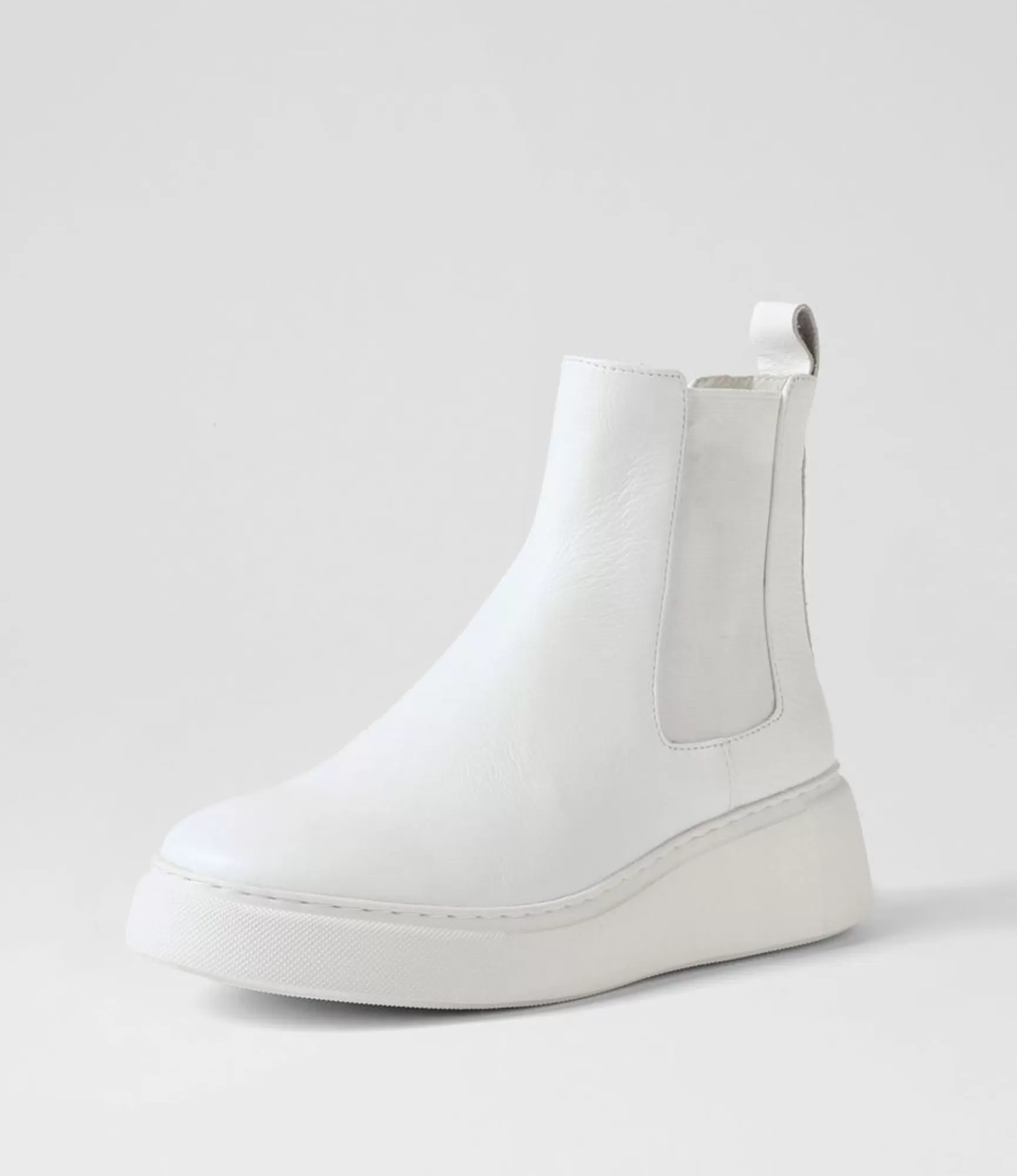 Clearance Midas Shoes Yistin White Leather Chelsea Boots