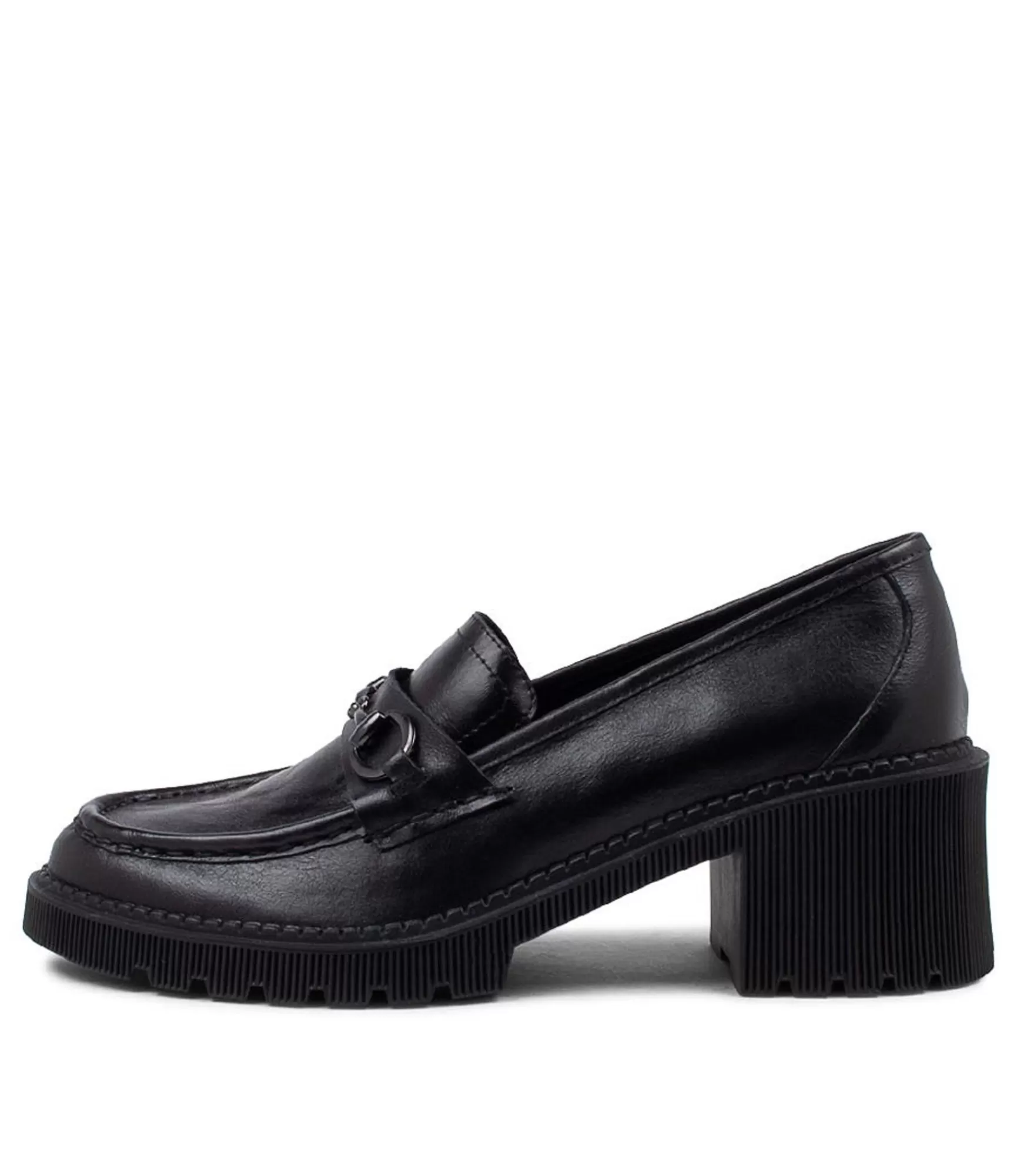 Store Midas Shoes Zoei Black Leather Heels