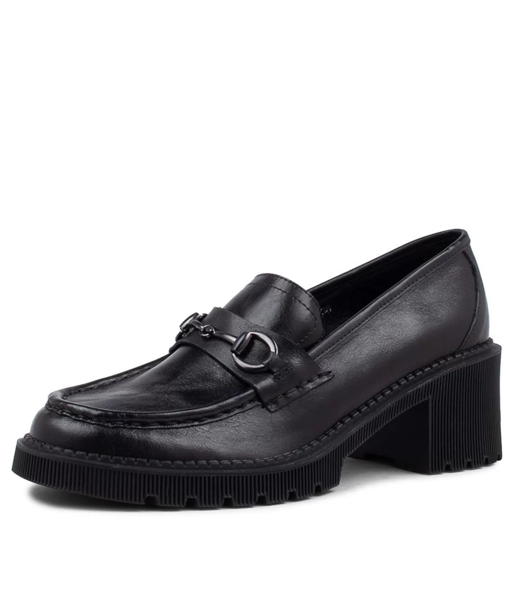 Store Midas Shoes Zoei Black Leather Heels