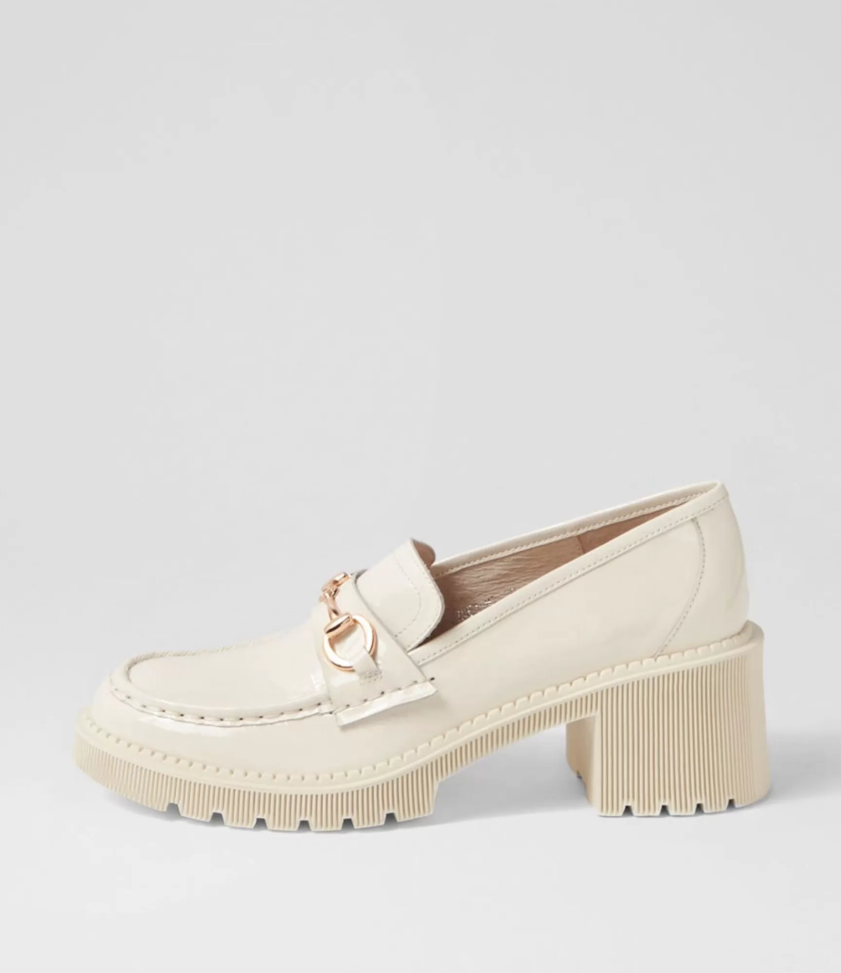 Fashion Midas Shoes Zoei Ivory Patent Leather Heels