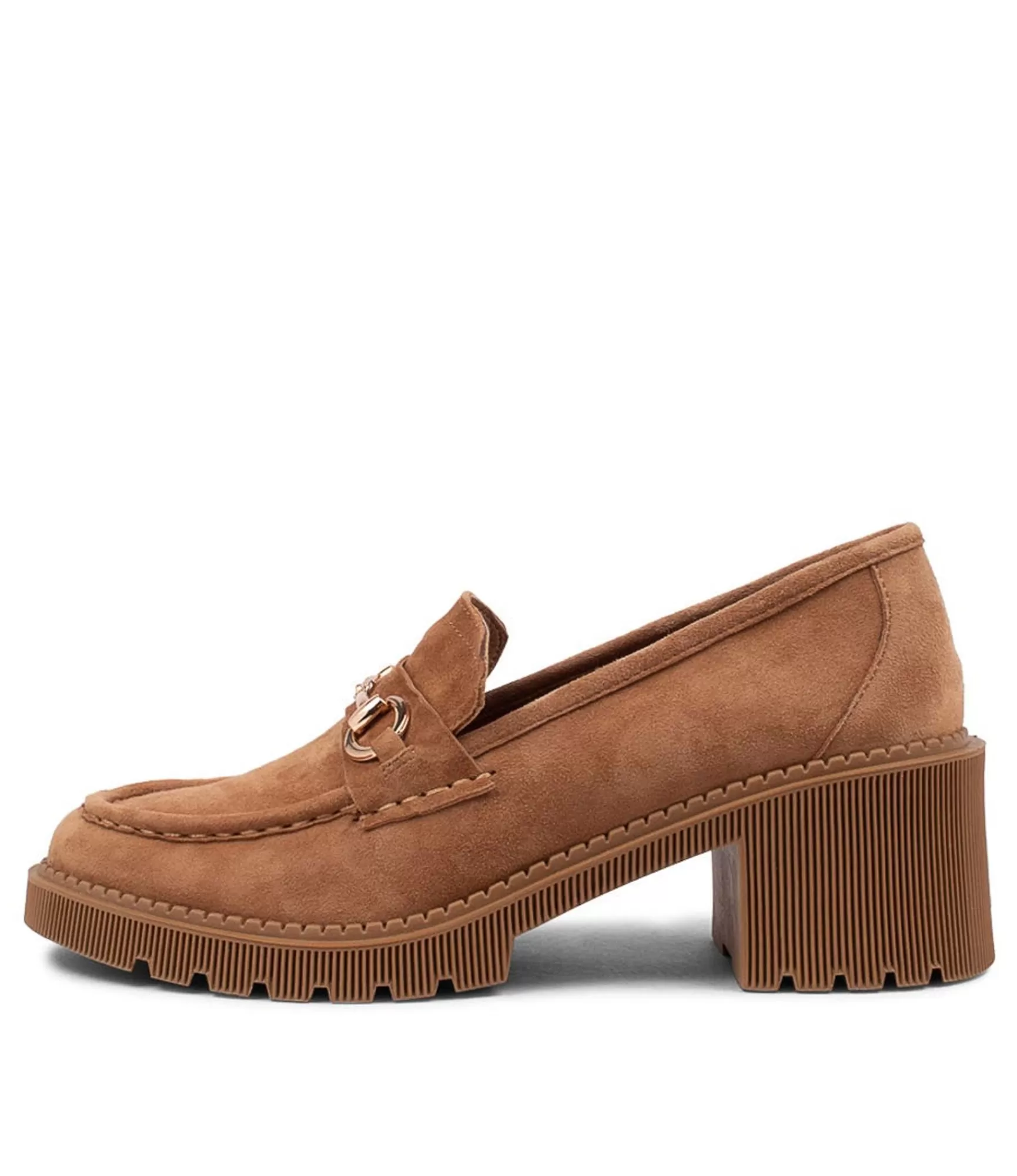 Shop Midas Shoes Zoei Light Choc Suede Heels