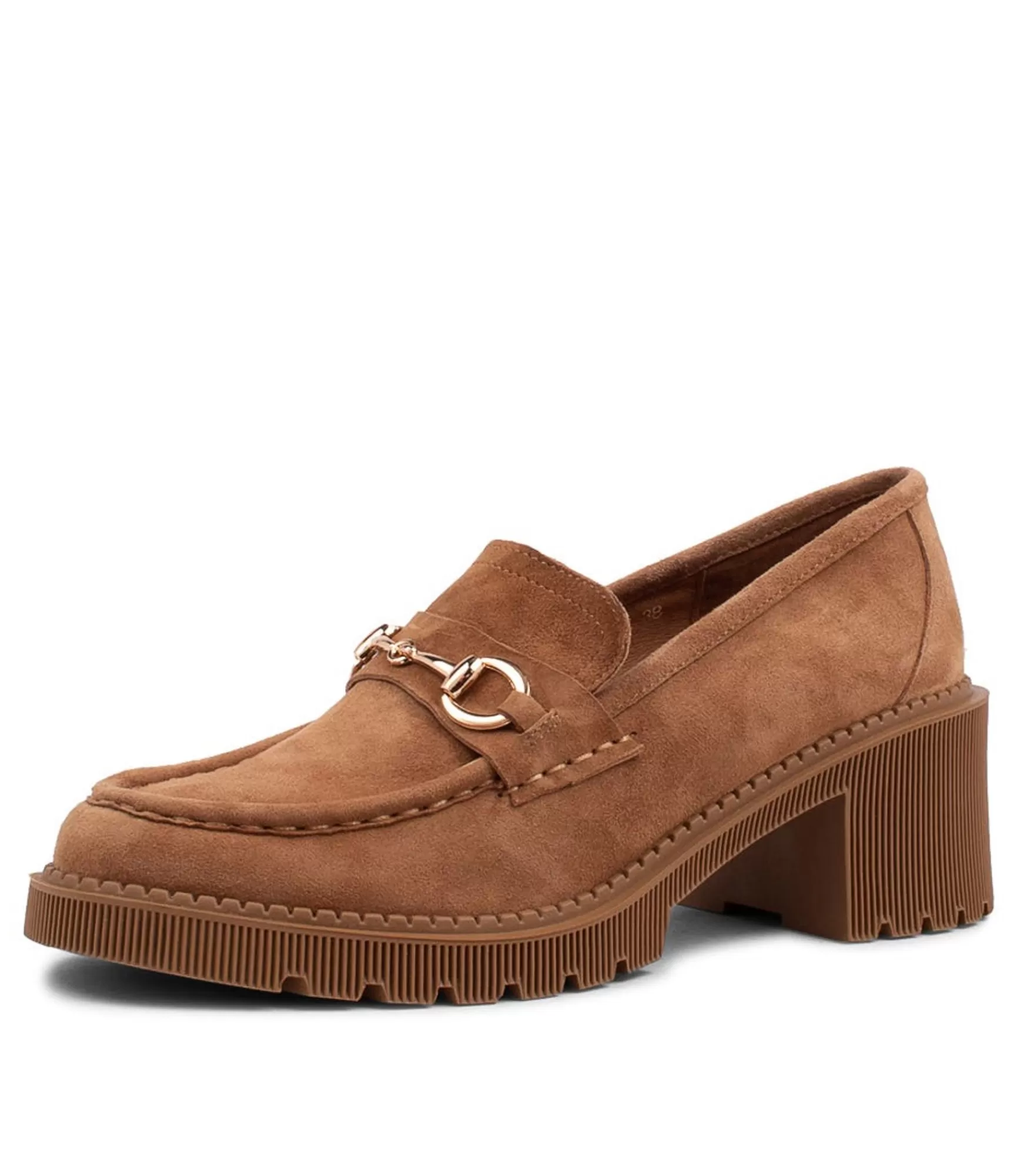 Shop Midas Shoes Zoei Light Choc Suede Heels